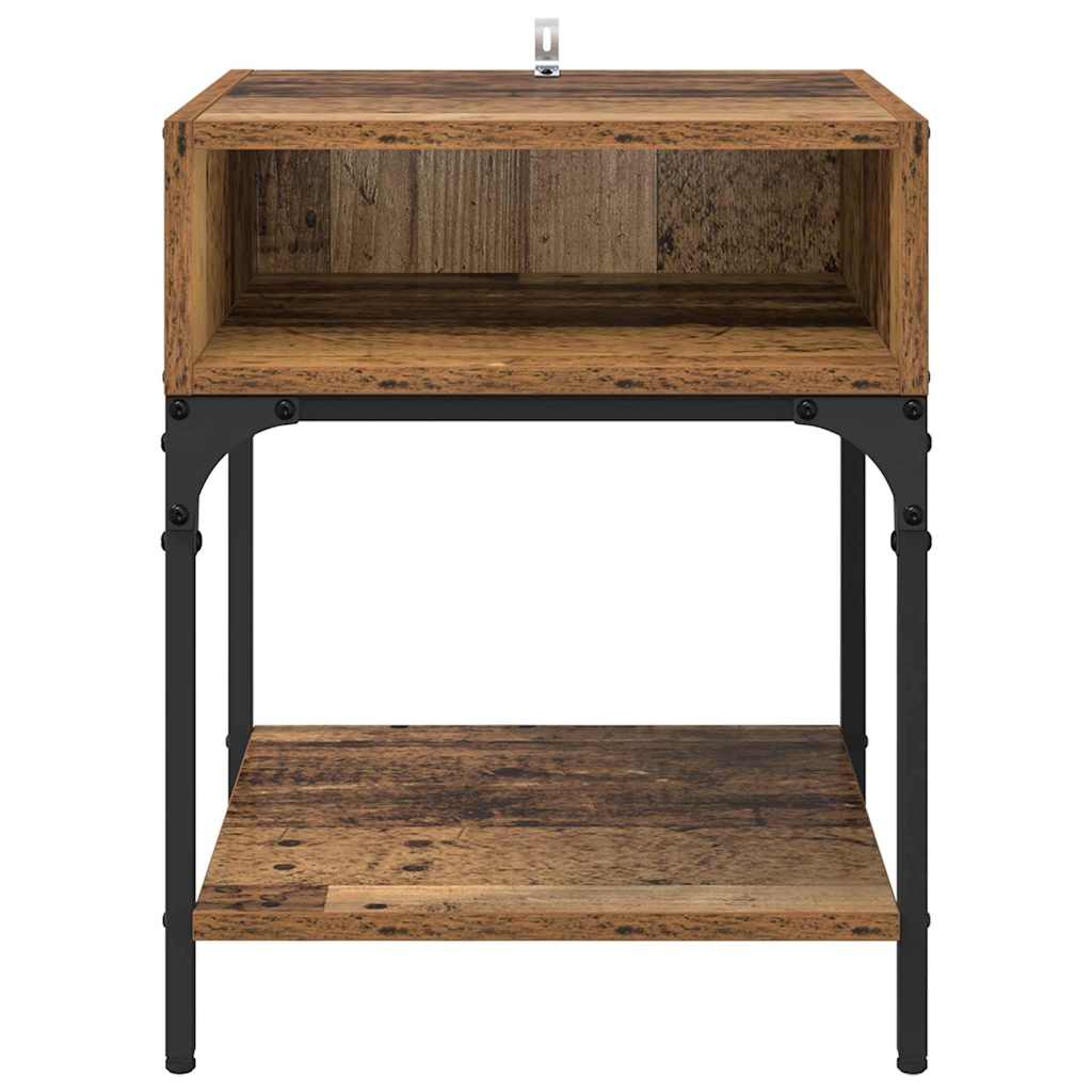 Bedside Table 2 pcs Old Wood 40 x 40 x 50 cm Engineered Wood