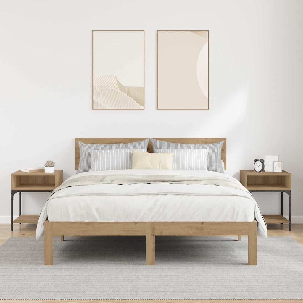 Bedside Table 2 pcs Artisan Oak 40 x 40 x 50 cm Engineered Wood