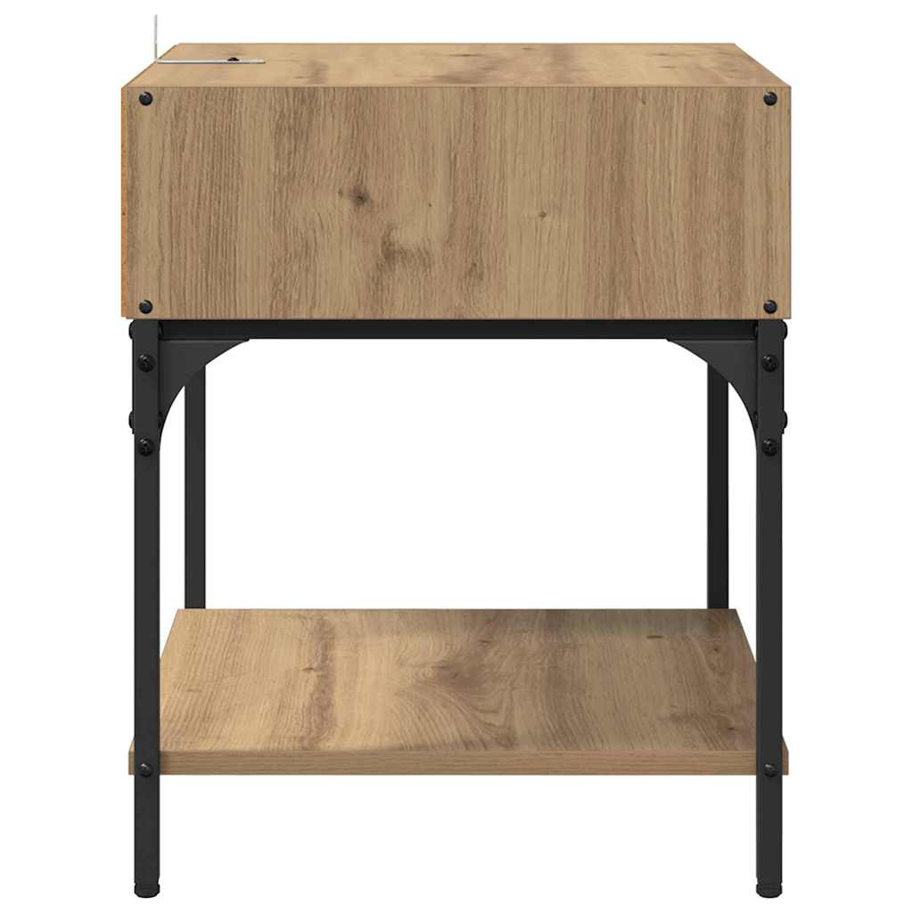 Bedside Table 2 pcs Artisan Oak 40 x 40 x 50 cm Engineered Wood