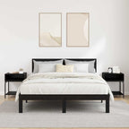 Bedside Table 2 pcs Black Oak 40 x 40 x 50 cm Engineered Wood