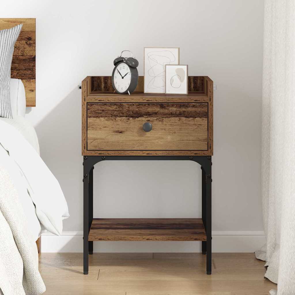 Bedside Table Old Wood 40 x 29 x 60 cm Engineered Wood