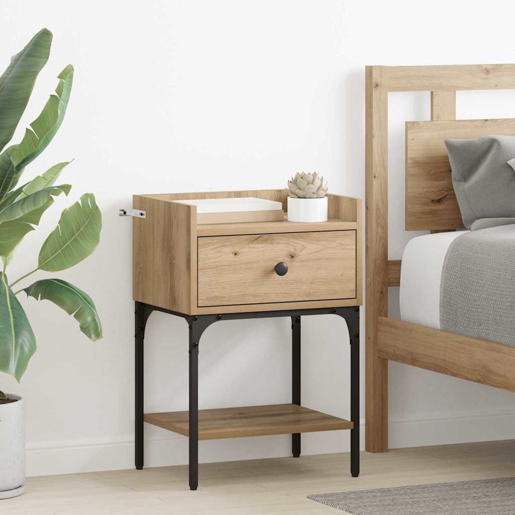 Bedside Table Artisan Oak 40 x 29 x 60 cm Engineered Wood