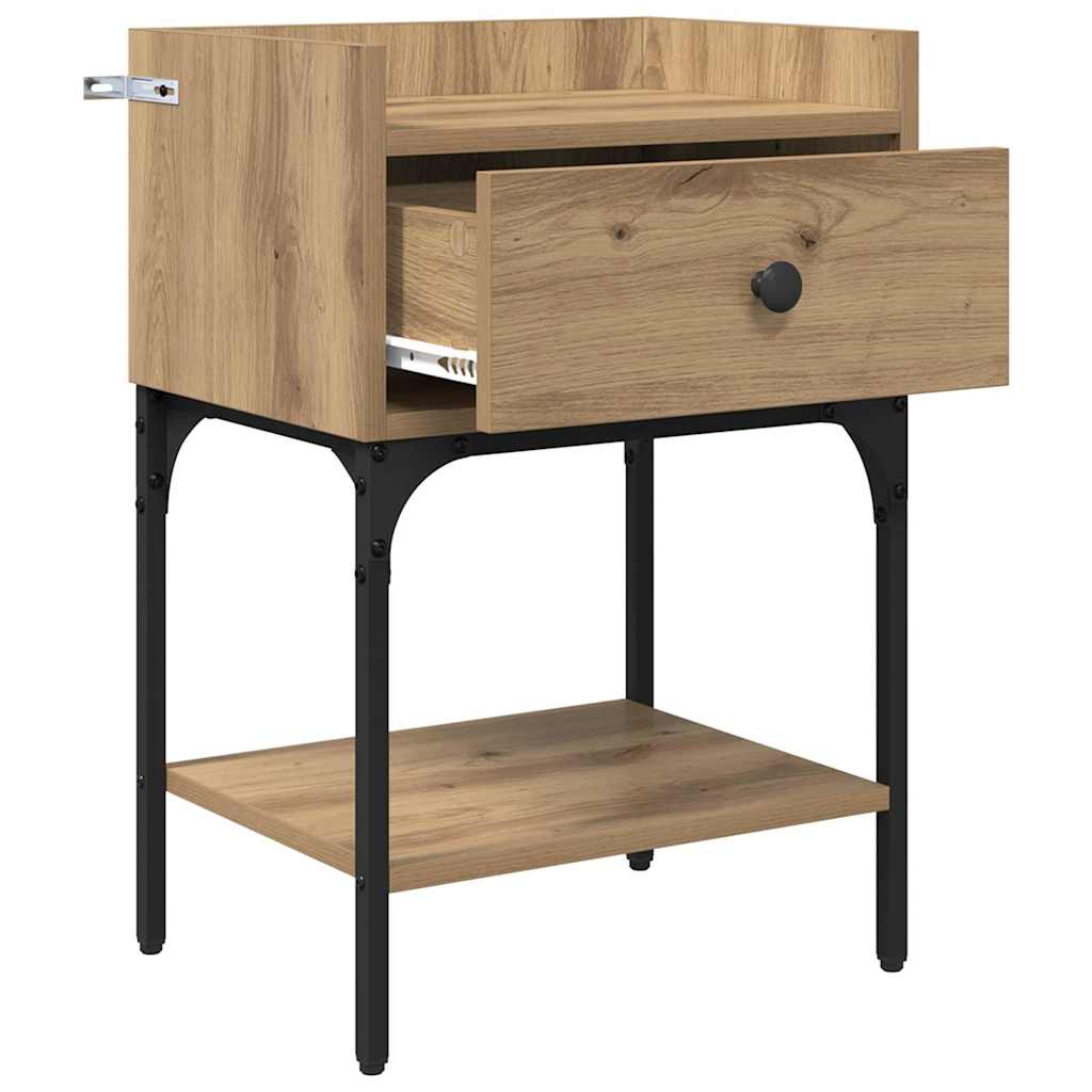 Bedside Table Artisan Oak 40 x 29 x 60 cm Engineered Wood