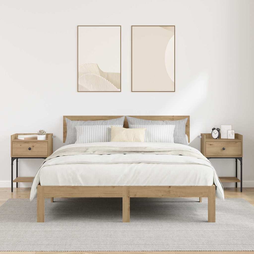 Bedside Table 2 pcs Artisan Oak 40 x 29 x 60 cm Engineered Wood