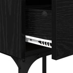 Bedside Table Black Oak 40 x 29 x 60 cm Engineered Wood