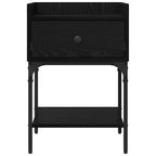 Bedside Table Black Oak 40 x 29 x 60 cm Engineered Wood