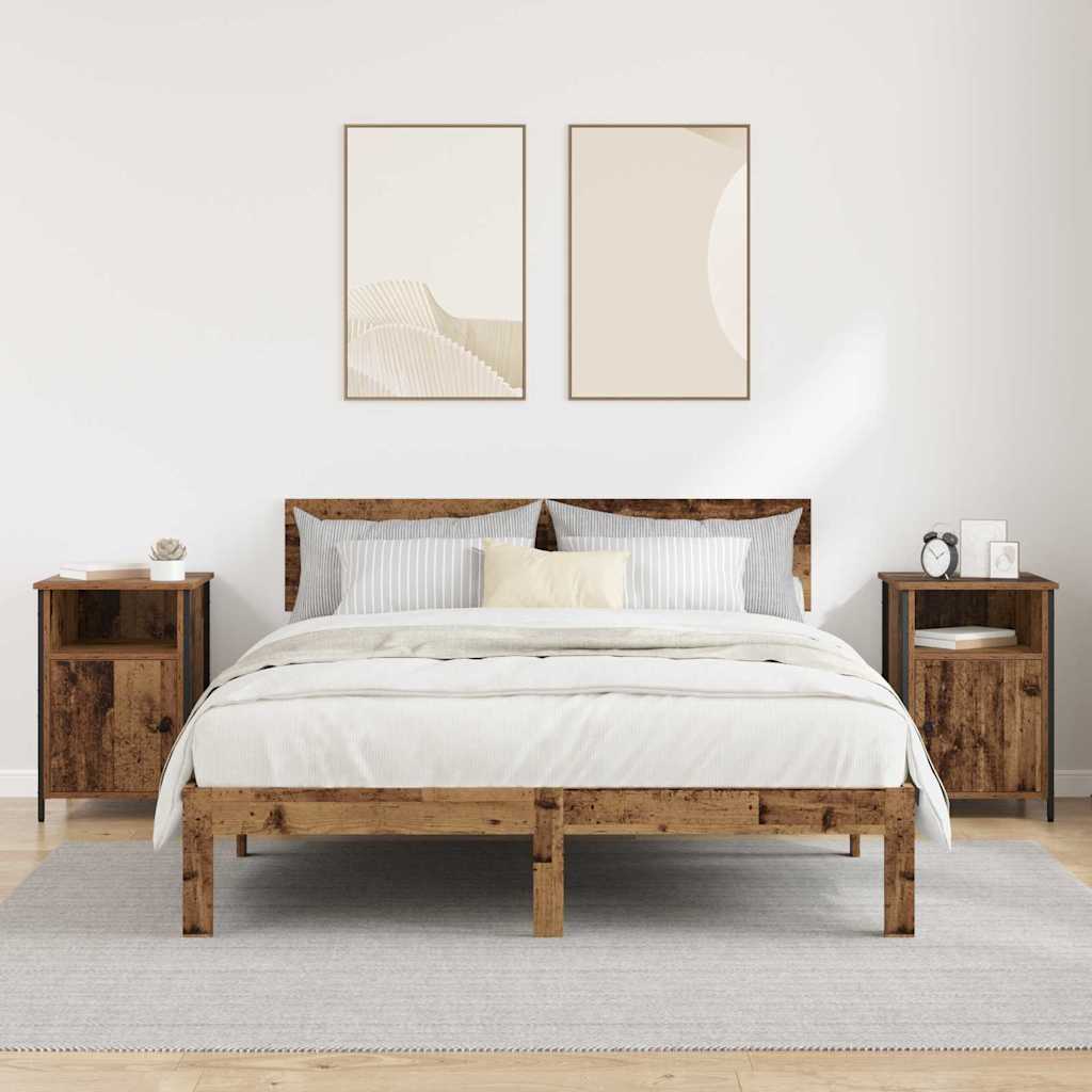 Bedside Cabinet 2 pcs Old Wood 40 x 42 x 60 cm Engineered Wood