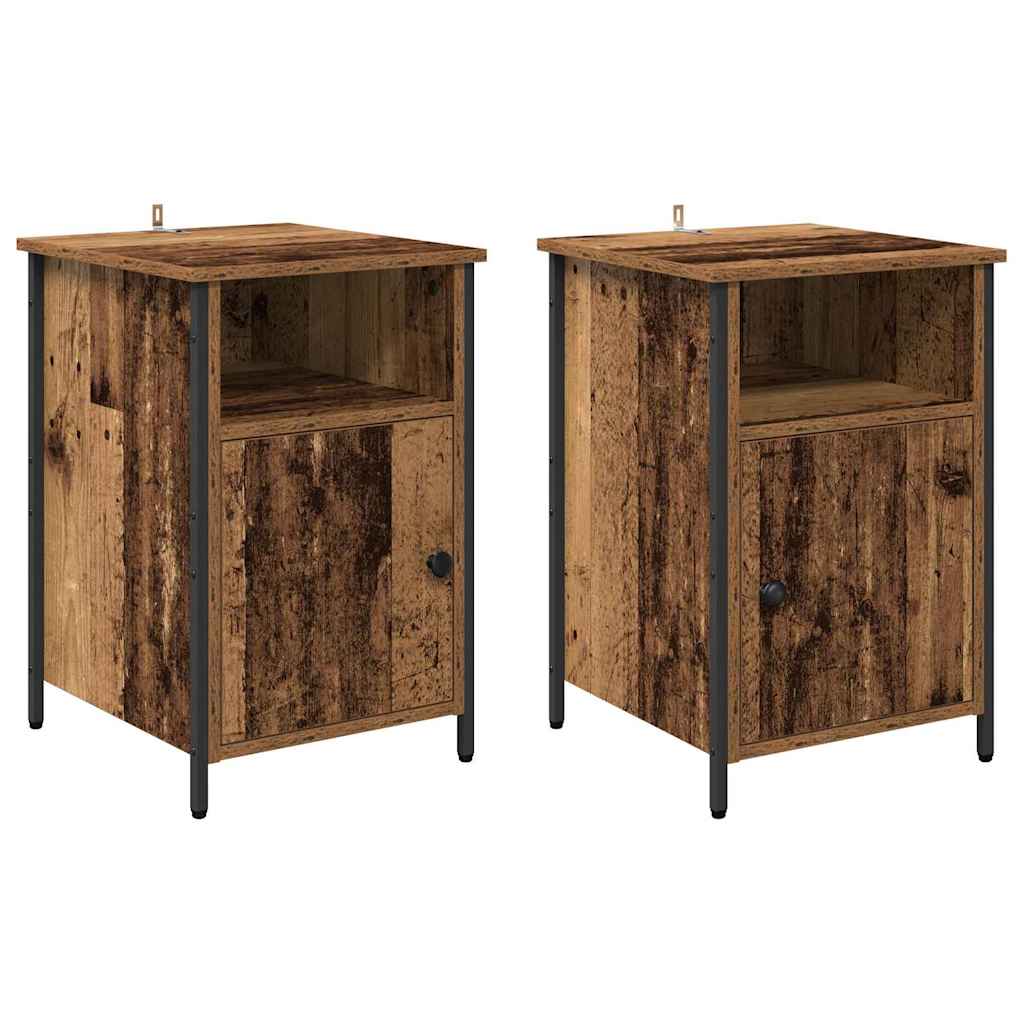 Bedside Cabinet 2 pcs Old Wood 40 x 42 x 60 cm Engineered Wood