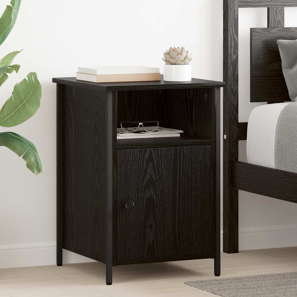 Bedside Cabinet Black Oak 40 x 42 x 60 cm Engineered Wood