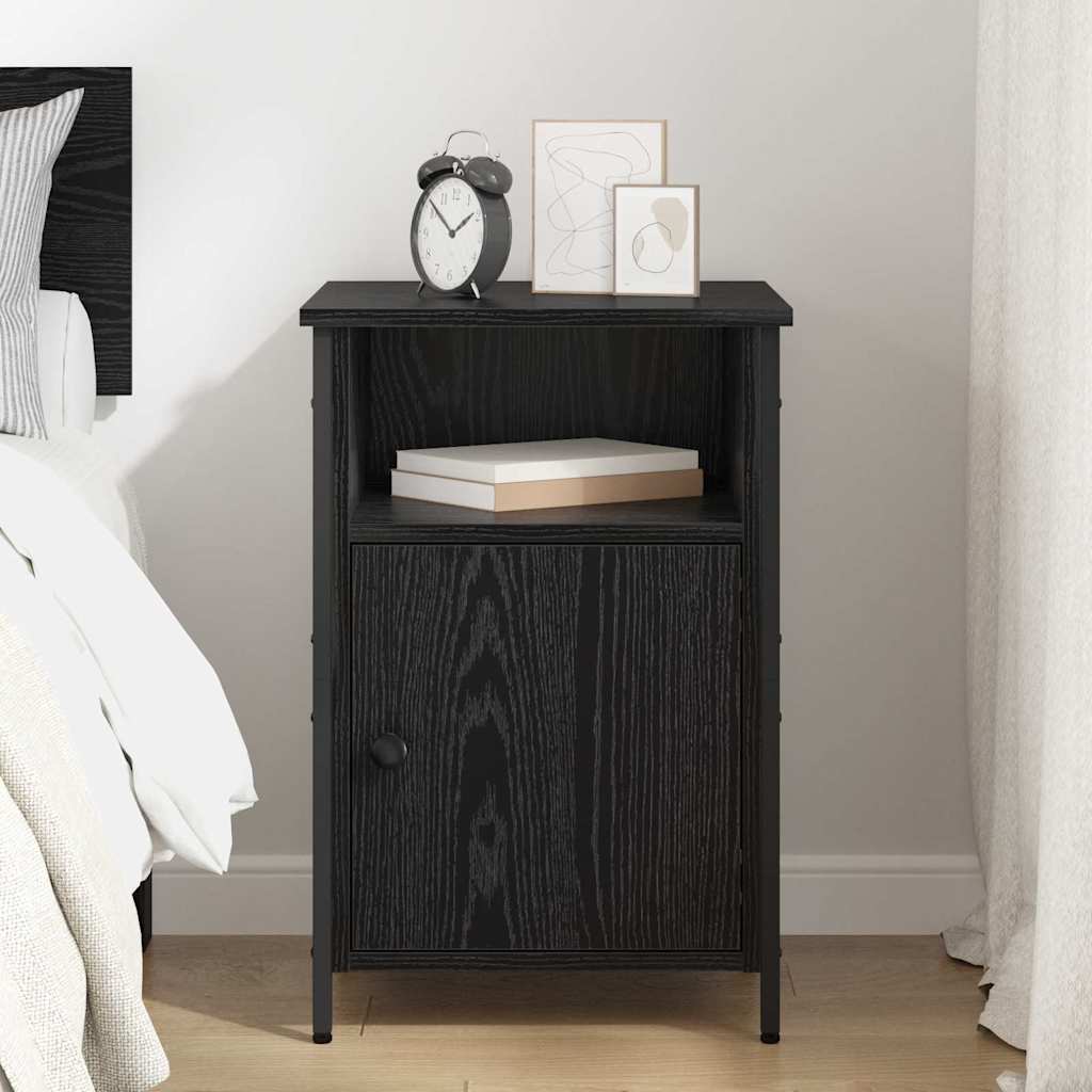 Bedside Cabinet Black Oak 40 x 42 x 60 cm Engineered Wood