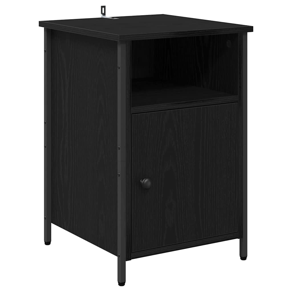 Bedside Cabinet Black Oak 40 x 42 x 60 cm Engineered Wood