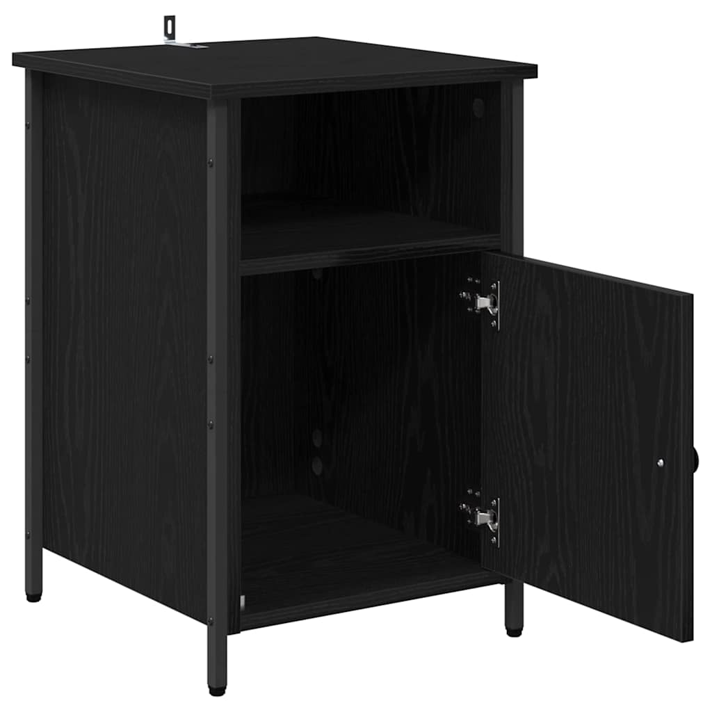 Bedside Cabinet Black Oak 40 x 42 x 60 cm Engineered Wood