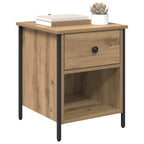 Bedside Cabinet with Drawer 2 pcs Artisan Oak 40 x 42 x 50 cm