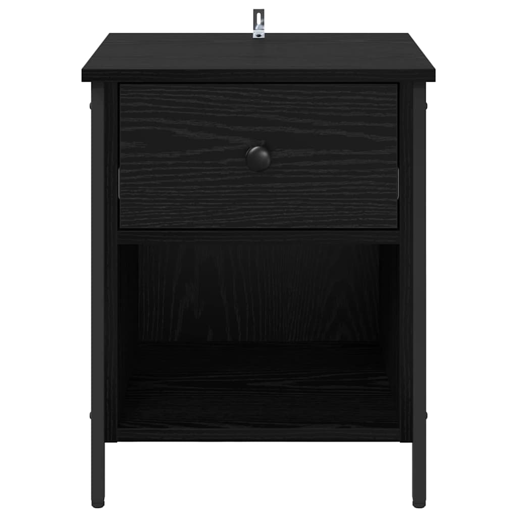 Bedside Cabinet Black Oak 40 x 42 x 50 cm Engineered Wood