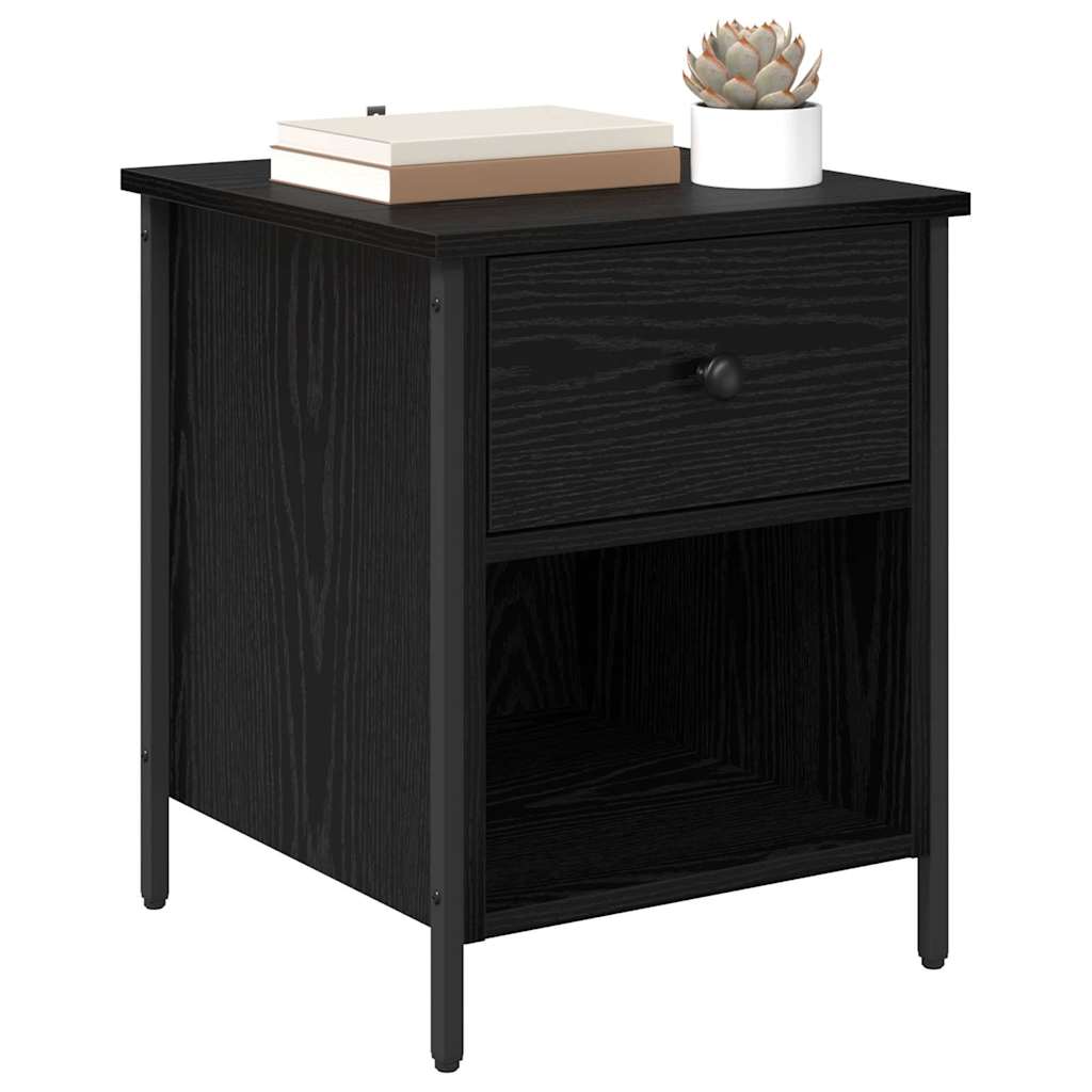 Bedside Cabinet Black Oak 40 x 42 x 50 cm Engineered Wood