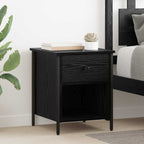 Bedside Cabinet 2 pcs Black Oak 40 x 42 x 50 cm Engineered Wood