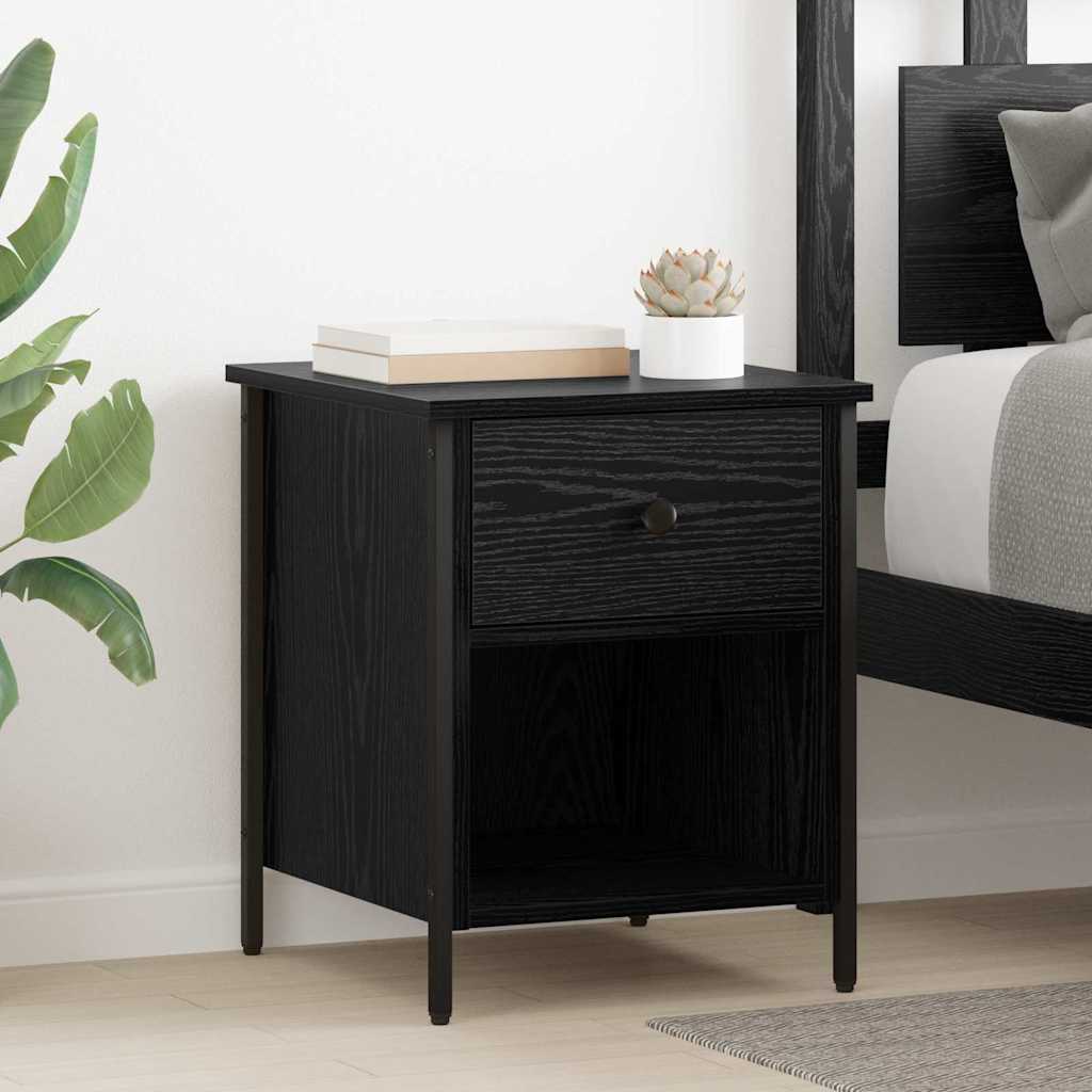 Bedside Cabinet 2 pcs Black Oak 40 x 42 x 50 cm Engineered Wood