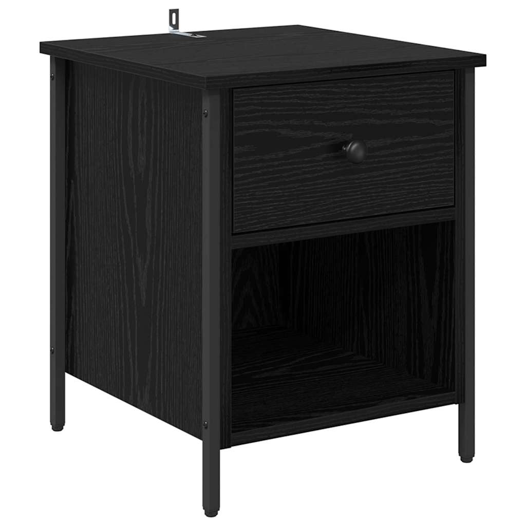Bedside Cabinet 2 pcs Black Oak 40 x 42 x 50 cm Engineered Wood