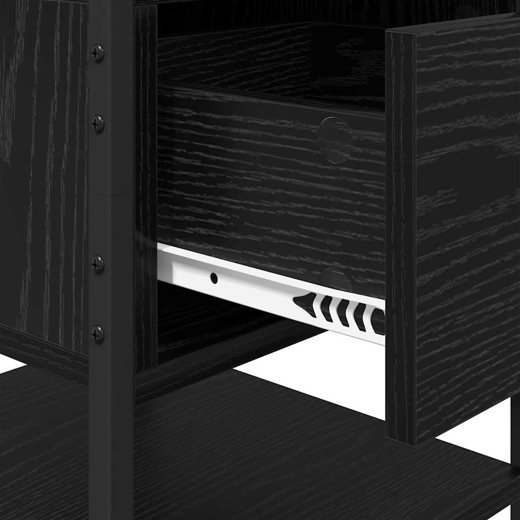 Bedside Cabinet 2 pcs Black Oak 40 x 42 x 56 cm Engineered Wood