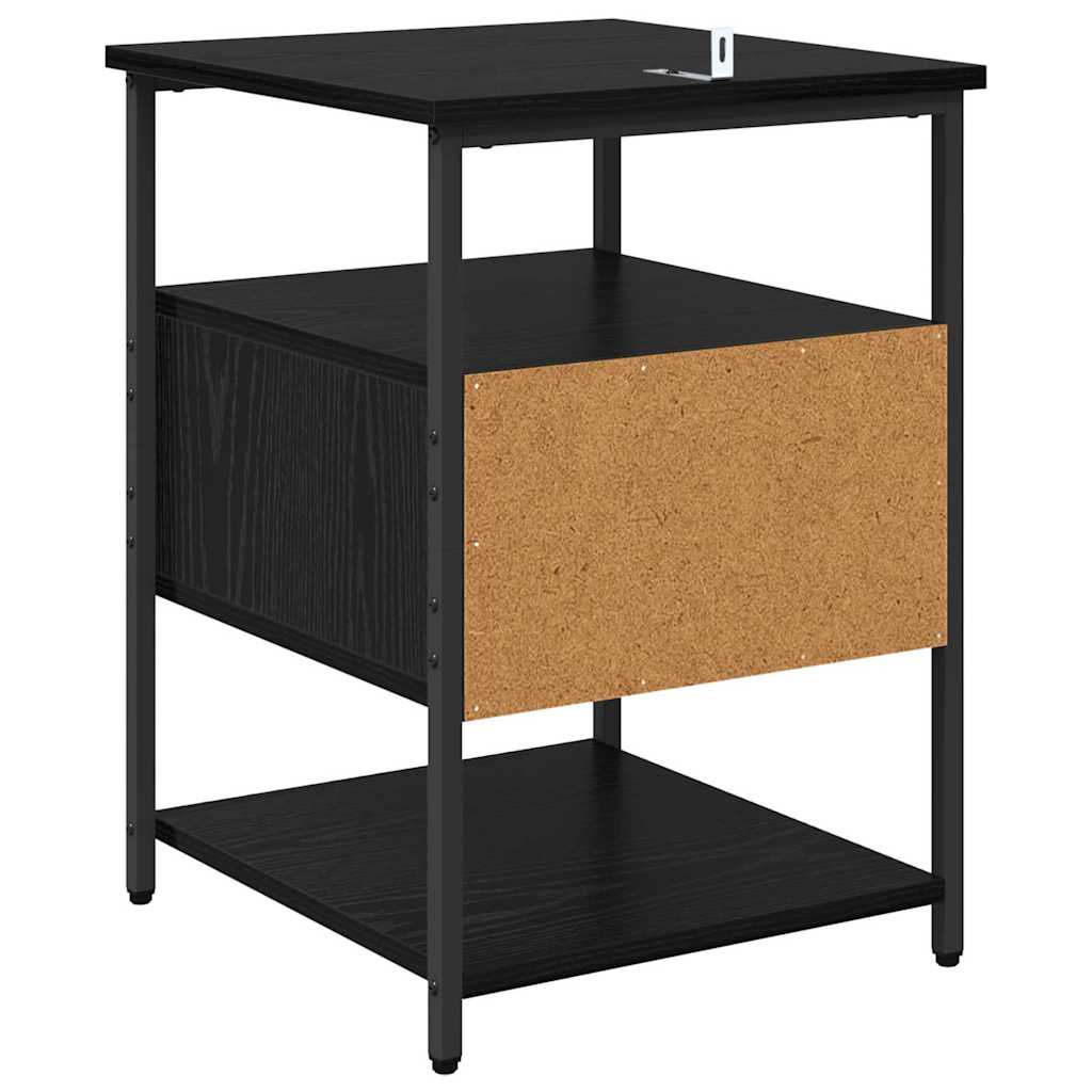 Bedside Cabinet 2 pcs Black Oak 40 x 42 x 56 cm Engineered Wood