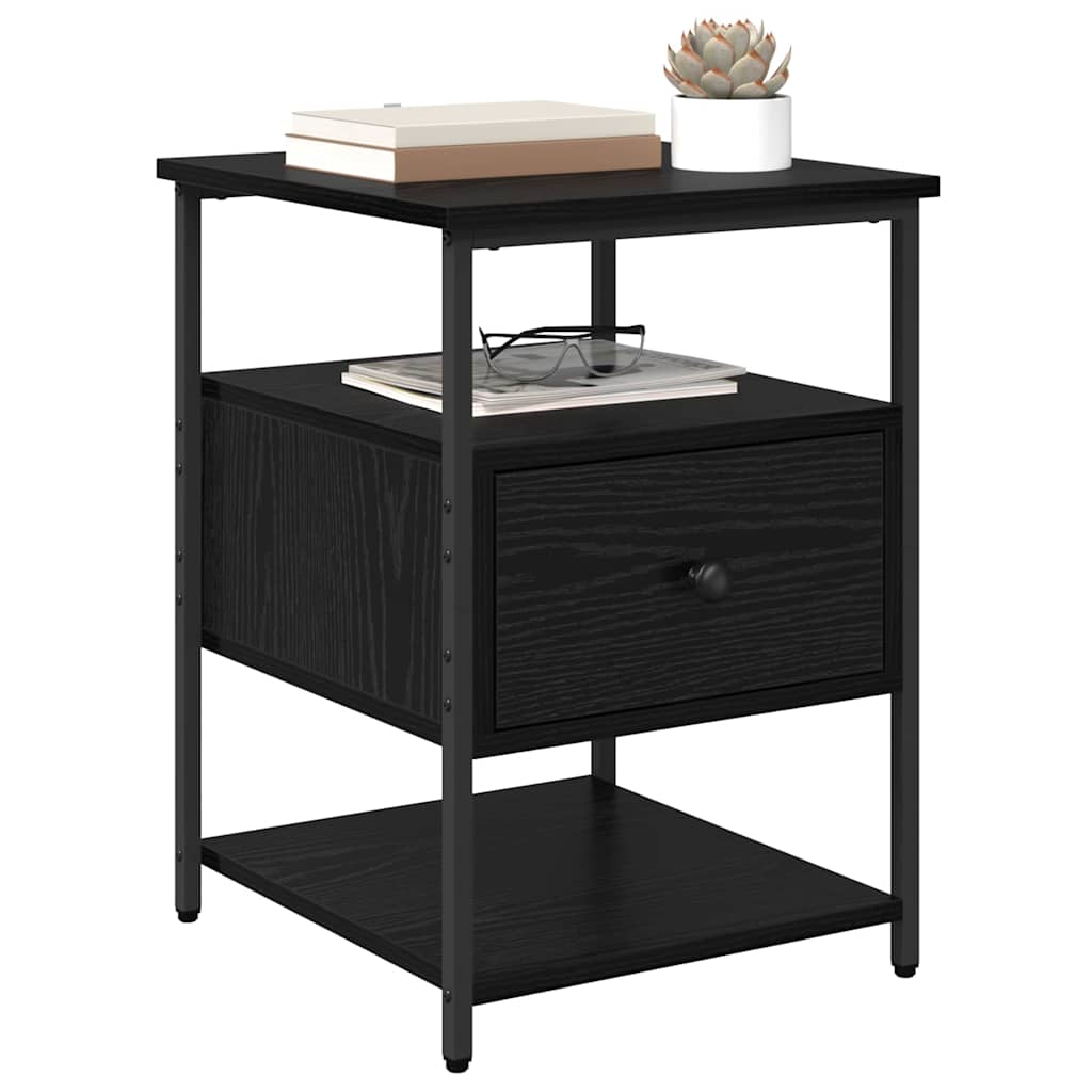 Bedside Cabinet 2 pcs Black Oak 40 x 42 x 56 cm Engineered Wood