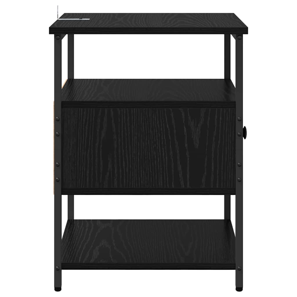 Bedside Cabinet 2 pcs Black Oak 40 x 42 x 56 cm Engineered Wood