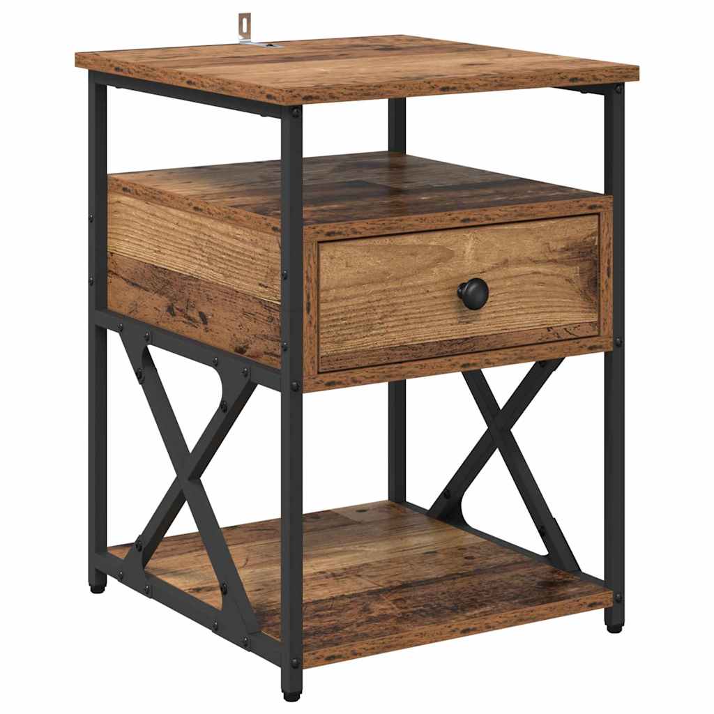 Bedside Cabinet Old Wood 40 x 42 x 55 cm Engineered Wood