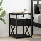 Bedside Cabinet Black Oak 40 x 42 x 55 cm Engineered Wood