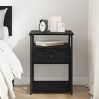 Bedside Cabinet Black Oak 40 x 42 x 55 cm Engineered Wood