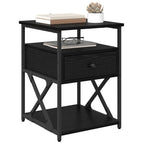 Bedside Cabinet Black Oak 40 x 42 x 55 cm Engineered Wood
