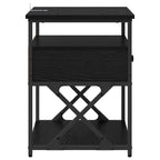 Bedside Cabinet Black Oak 40 x 42 x 55 cm Engineered Wood