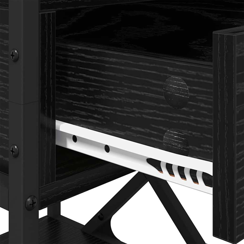 Bedside Cabinet 2 pcs Black Oak 40 x 42 x 55 cm Engineered Wood