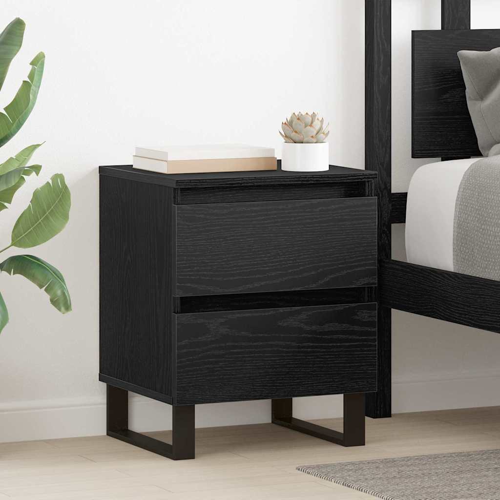 Bedside Cabinet Black Oak 40 x 35 x 50 cm Engineered Wood