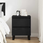 Bedside Cabinet Black Oak 40 x 35 x 50 cm Engineered Wood
