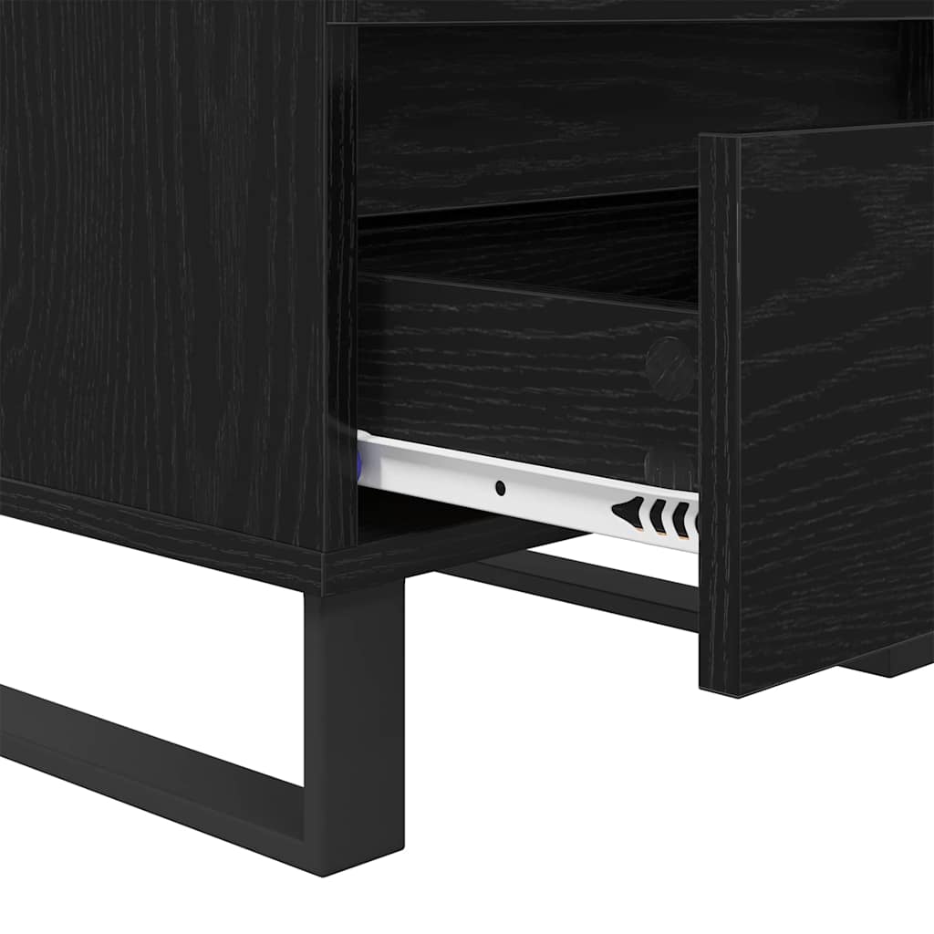 Bedside Cabinet 2 pcs Black Oak 40 x 35 x 50 cm Engineered Wood