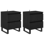 Bedside Cabinet 2 pcs Black Oak 40 x 35 x 50 cm Engineered Wood