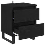 Bedside Cabinet 2 pcs Black Oak 40 x 35 x 50 cm Engineered Wood