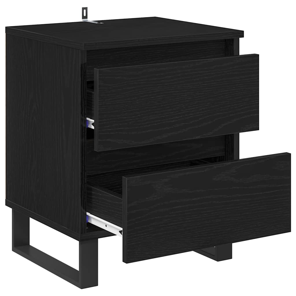 Bedside Cabinet 2 pcs Black Oak 40 x 35 x 50 cm Engineered Wood