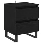 Bedside Cabinet 2 pcs Black Oak 40 x 35 x 50 cm Engineered Wood