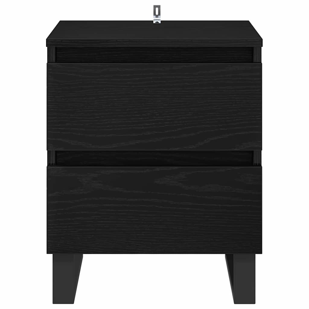 Bedside Cabinet 2 pcs Black Oak 40 x 35 x 50 cm Engineered Wood