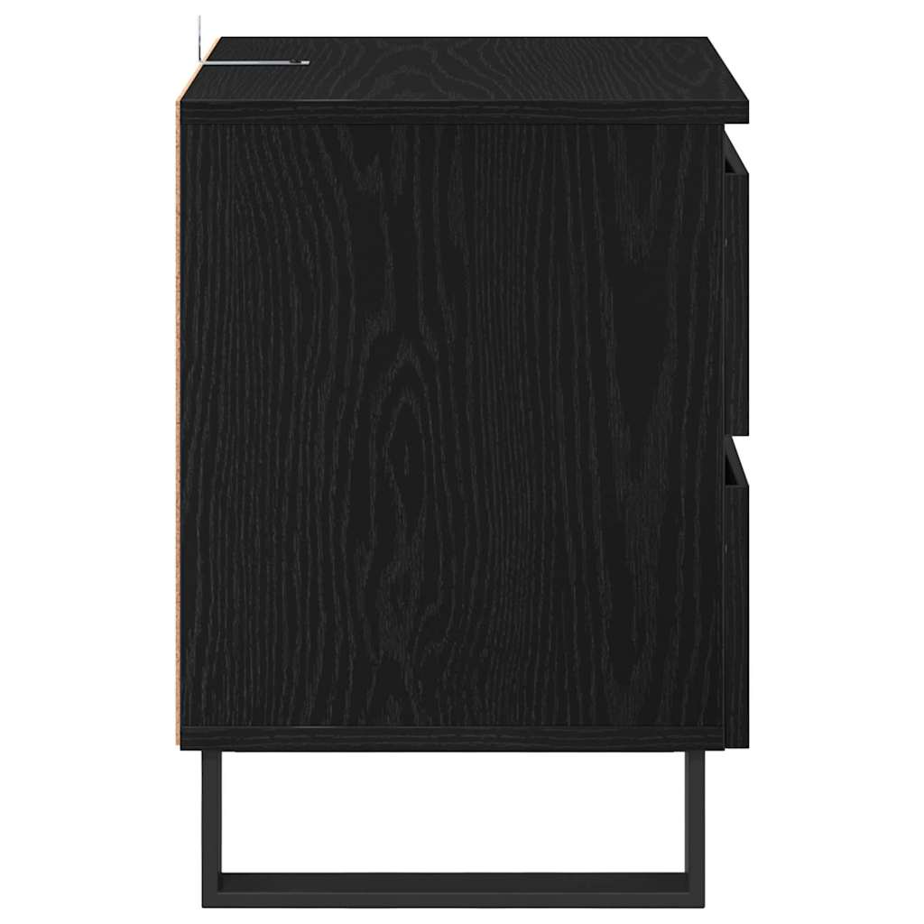 Bedside Cabinet 2 pcs Black Oak 40 x 35 x 50 cm Engineered Wood