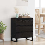 Sideboard with Drawer Black Oak 60 x 35 x 70 cm Engineered Wood