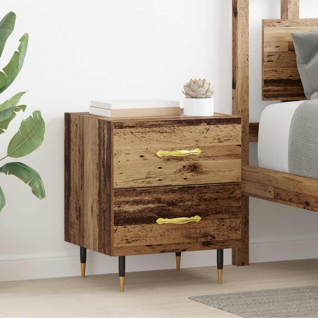 Bedside Cabinet with Drawer 2 pcs Old Wood 40 x 35 x 47.5 cm