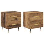 Bedside Cabinet with Drawer 2 pcs Old Wood 40 x 35 x 47.5 cm