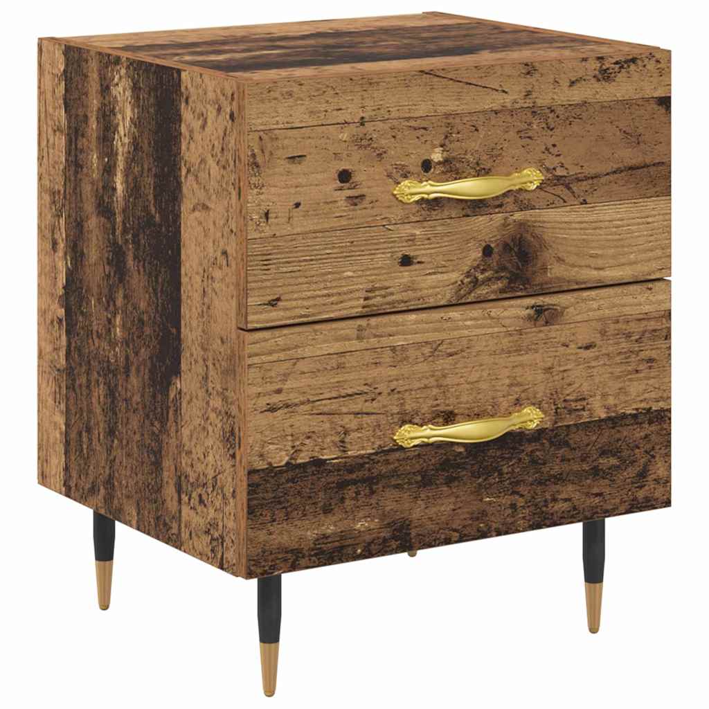 Bedside Cabinet with Drawer 2 pcs Old Wood 40 x 35 x 47.5 cm