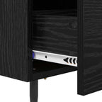 Bedside Cabinet with Drawer 2 pcs Black Oak 40 x 35 x 47.5 cm