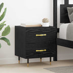 Bedside Cabinet with Drawer 2 pcs Black Oak 40 x 35 x 47.5 cm