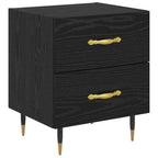 Bedside Cabinet with Drawer 2 pcs Black Oak 40 x 35 x 47.5 cm