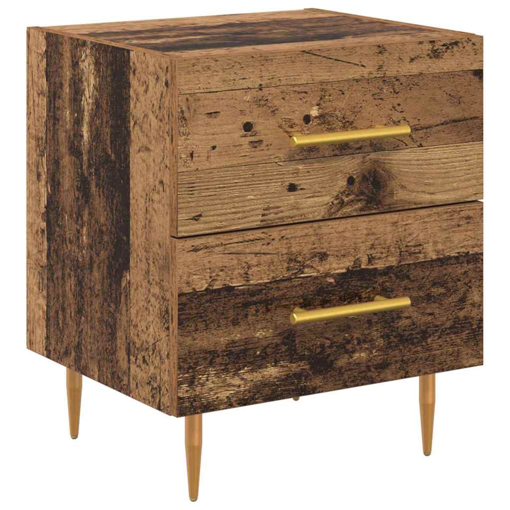 Bedside Cabinet with Drawer 2 pcs Old Wood 40 x 35 x 47.5 cm
