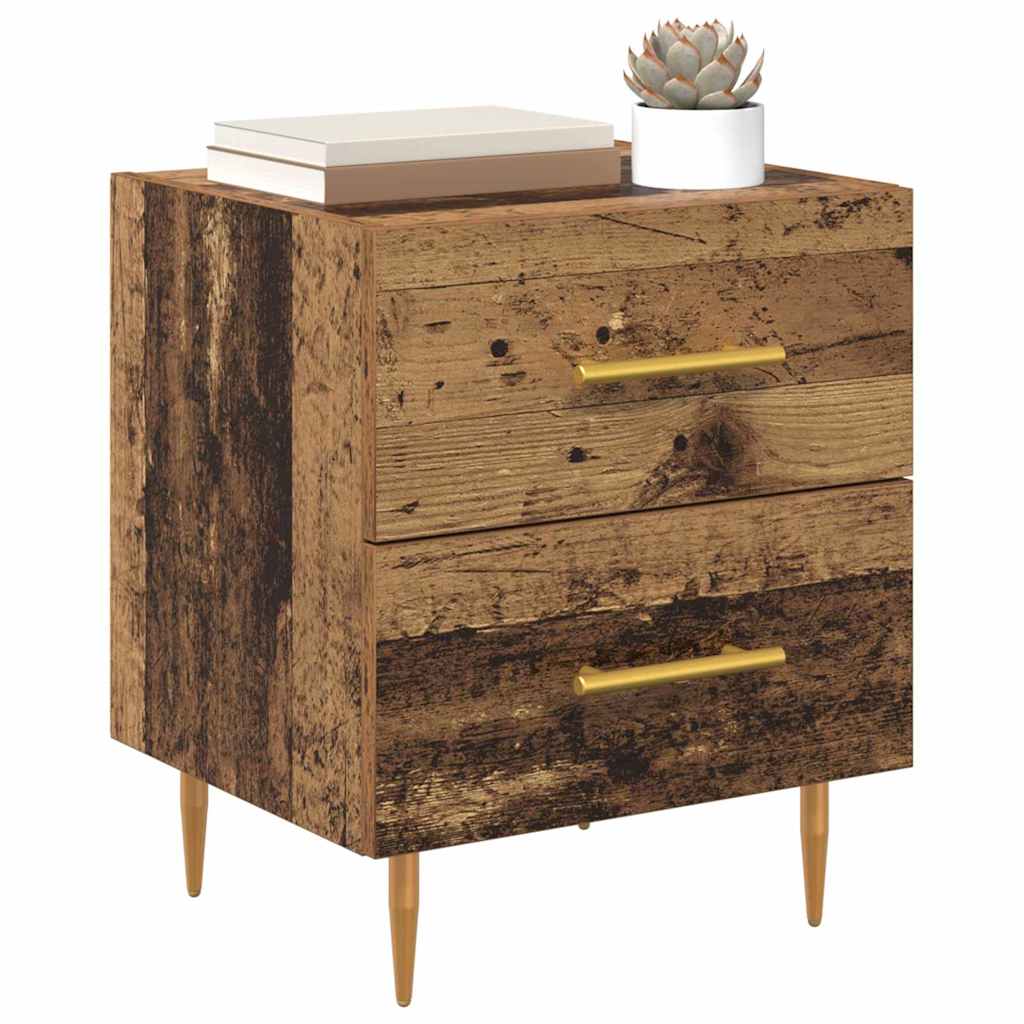Bedside Cabinet with Drawer 2 pcs Old Wood 40 x 35 x 47.5 cm